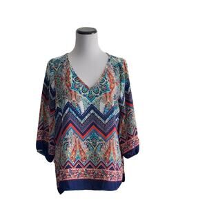 ReneeC Paisly Print Tunic Top, Size S